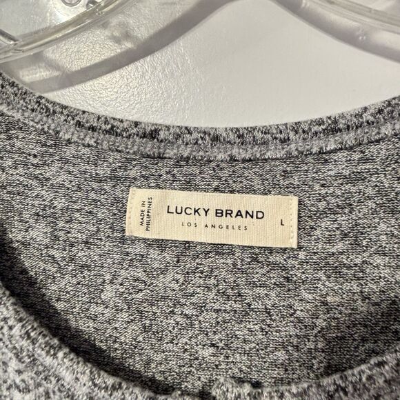 Lucky Brand Round Sweater Dress Charcoal Grey Sz Large Knee Length Fall NEW - Picture 3 of 9